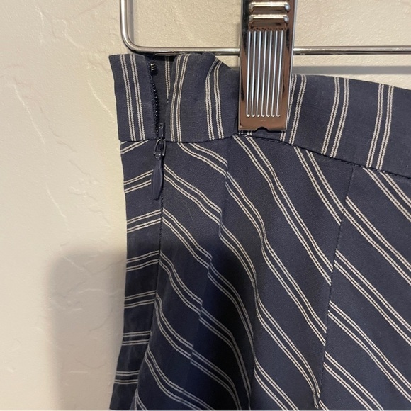 Joie Yenene Striped Asymmetrical Hem Midi Skirt Navy Size 0 - Picture 4 of 6